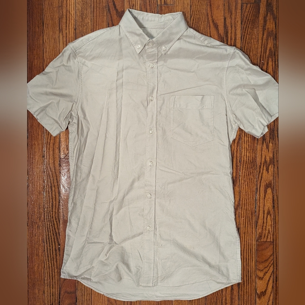 National Standard short sleeve button down light grey